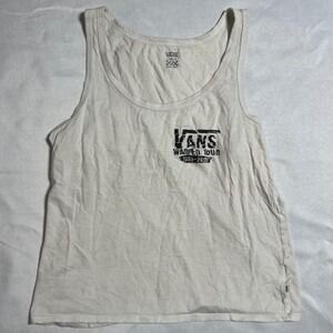 Vans Warped Tour 2018 Final Run Graphic Tank Top Womens Large Off White Concert